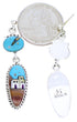 Multicolor Silver Native American Village Design Earrings YS71391